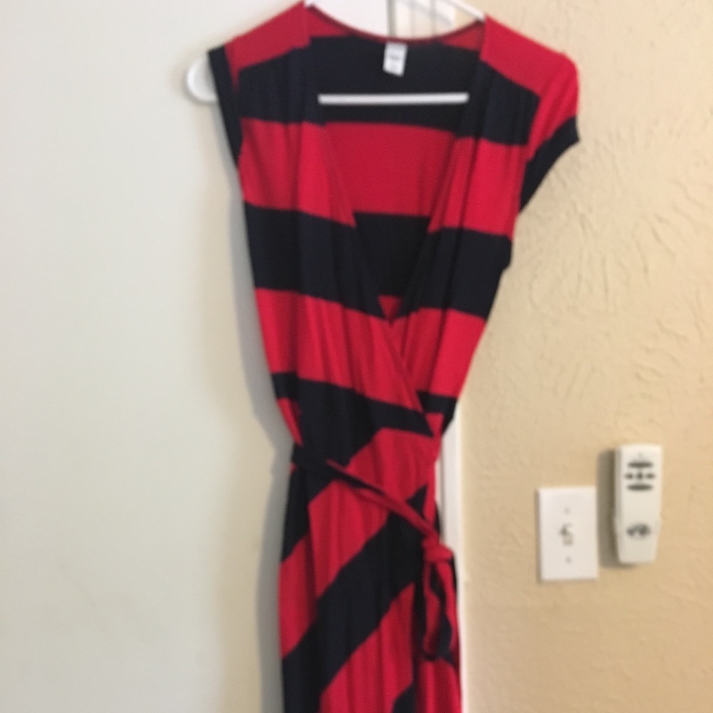 Old Navy Cotton Striped Wrap Dress